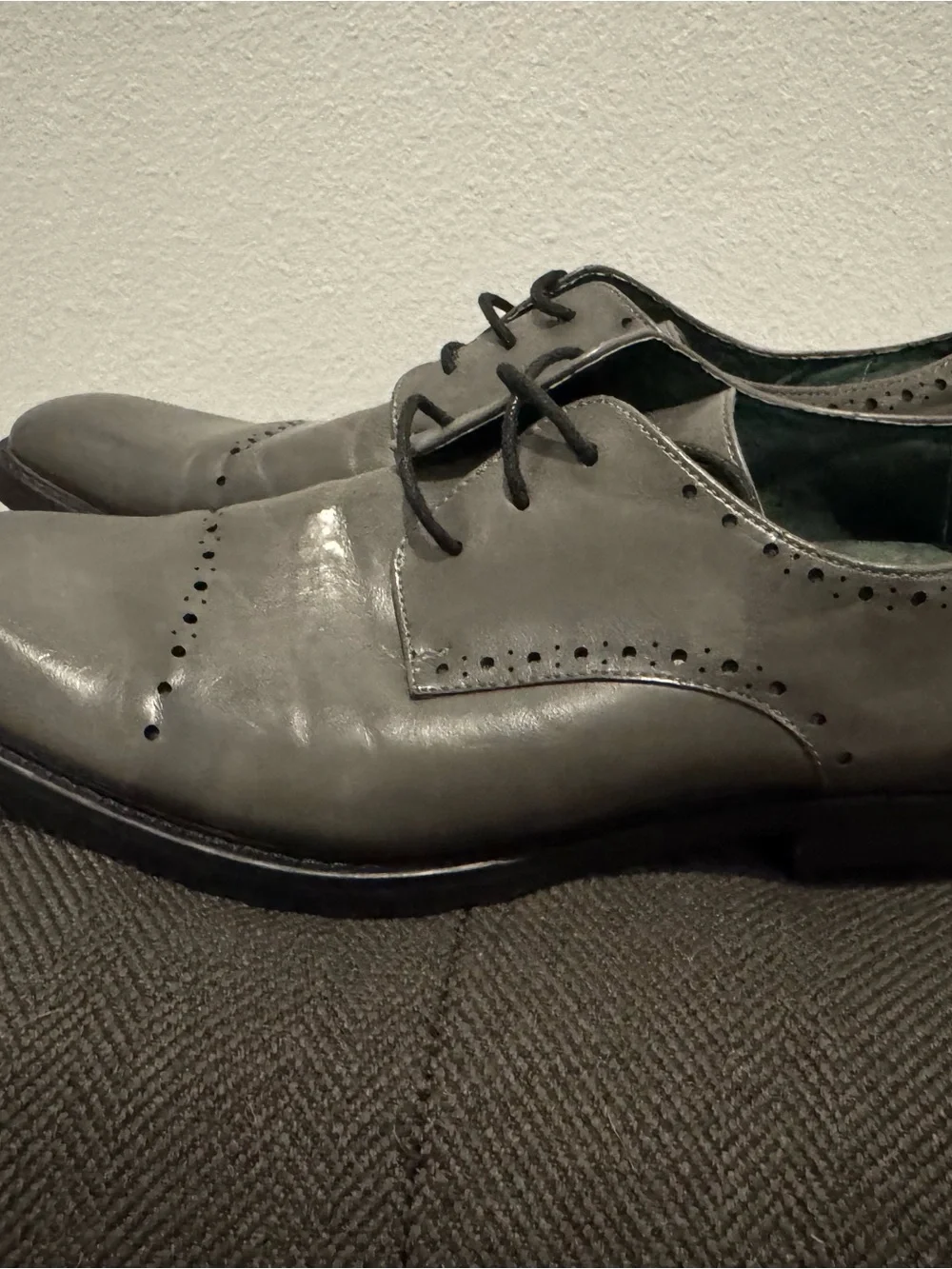 Todd Welsh Gray Leather Cap Toe Oxford Dress Shoes Men’s Size 10